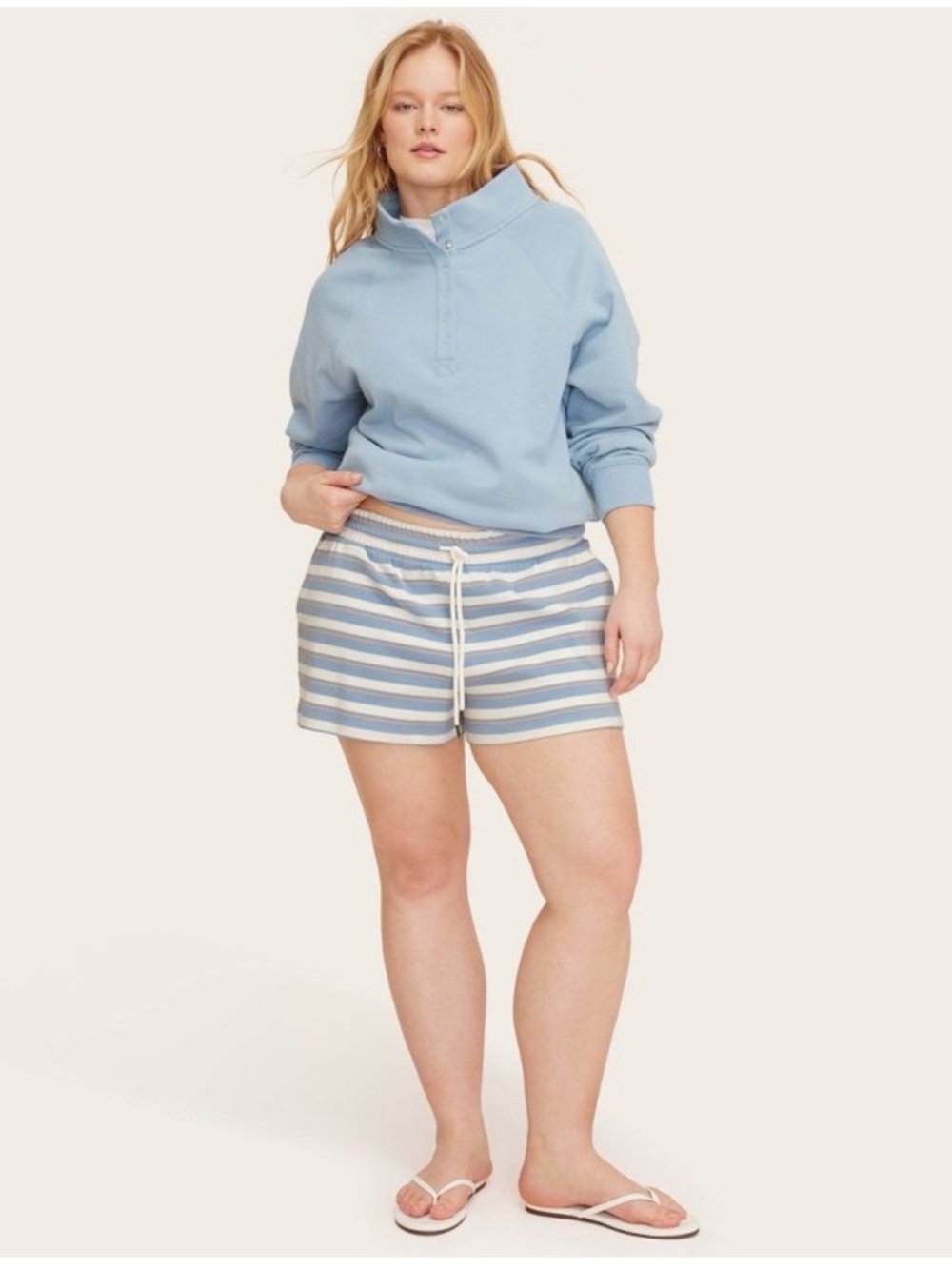 Parke x Target Striped Blue & Cream  Shorts